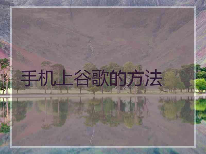 手机上谷歌的方法 手机上谷歌的方法