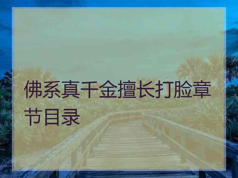 佛系真千金擅长打脸章节目录 佛系真千金擅长打脸章节目录