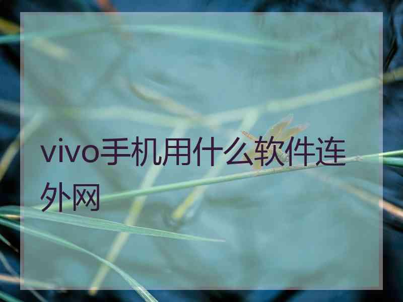 vivo手机用什么软件连外网 vivo手机用什么软件连外网