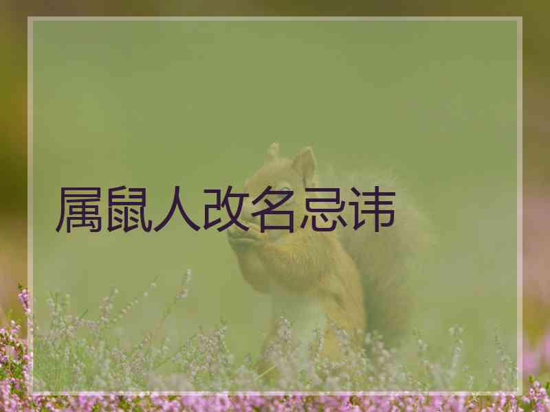 属鼠人改名忌讳 属鼠人改名忌讳