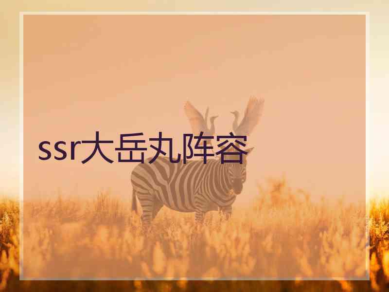 ssr大岳丸阵容 ssr大岳丸阵容