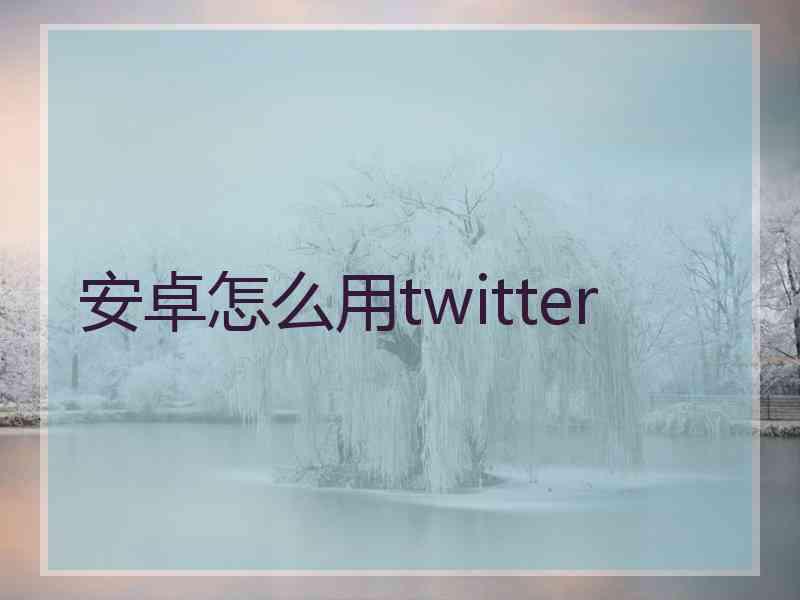 安卓怎么用twitter 安卓怎么用twitter