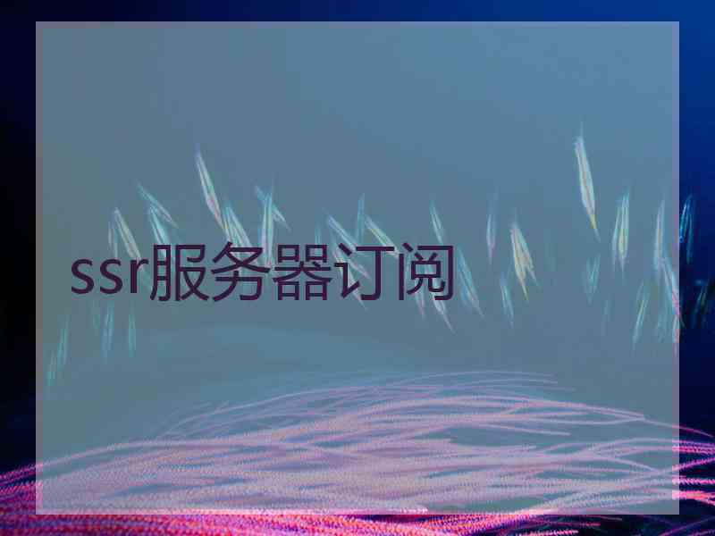 ssr服务器订阅