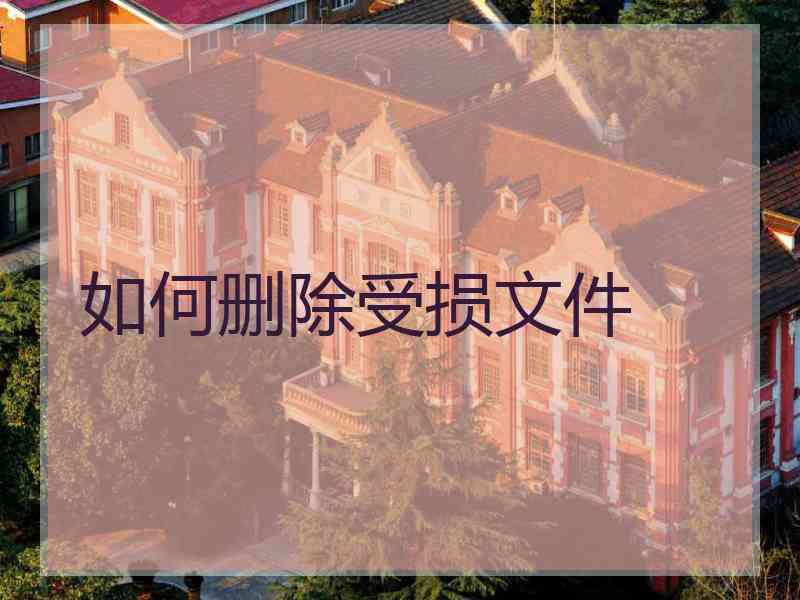如何删除受损文件