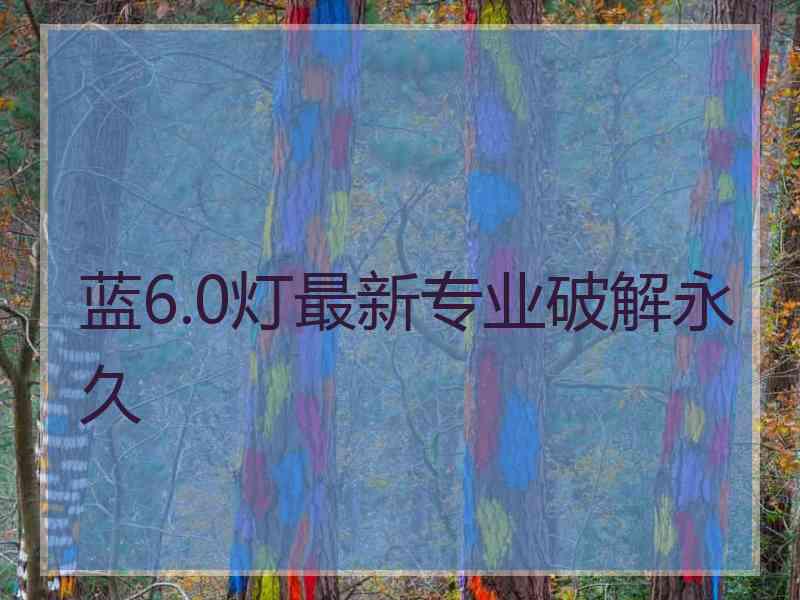 蓝6.0灯最新专业破解永久
