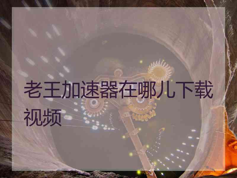 老王加速器在哪儿下载视频