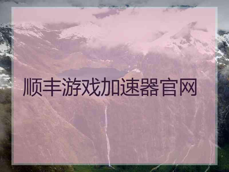 顺丰游戏加速器官网
