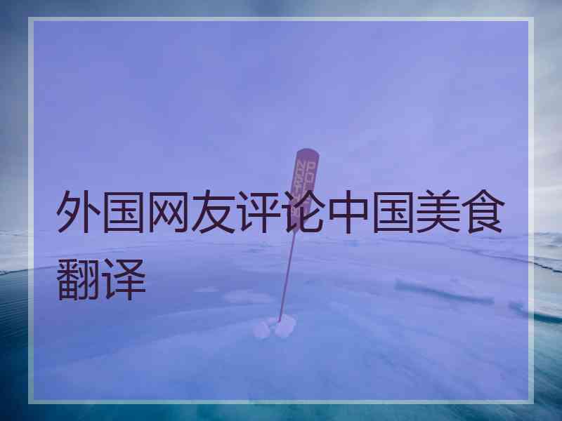 外国网友评论中国美食翻译