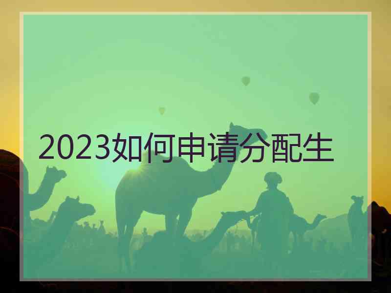 2023如何申请分配生
