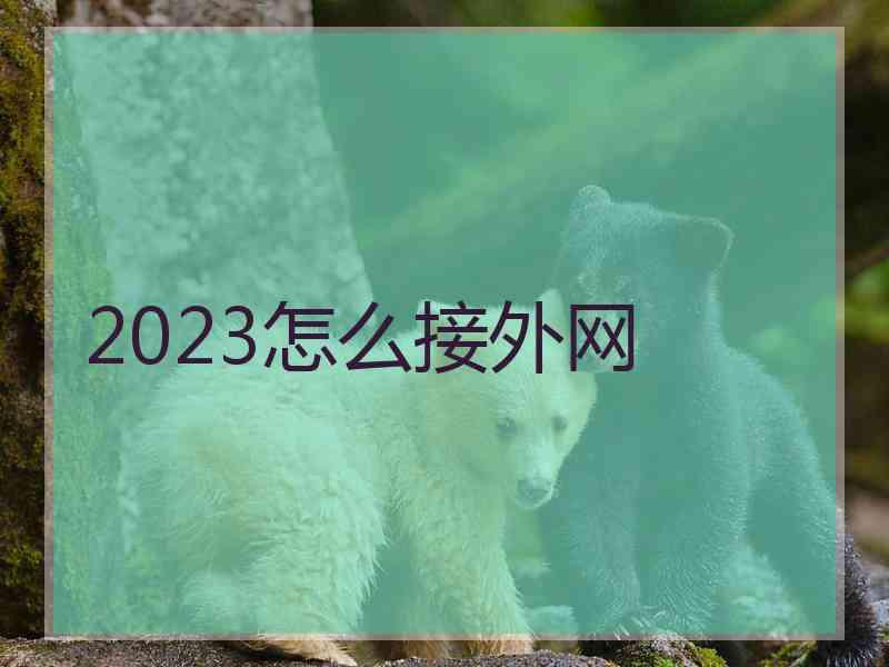 2023怎么接外网
