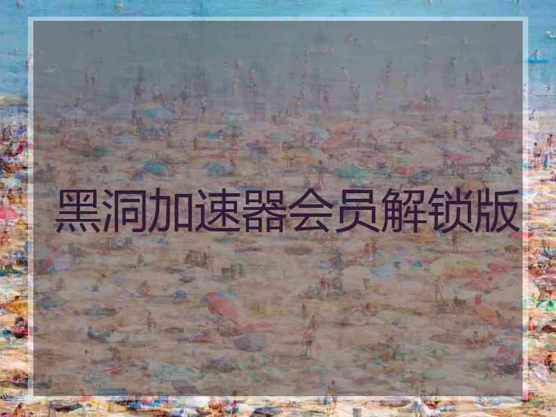黑洞加速器会员解锁版