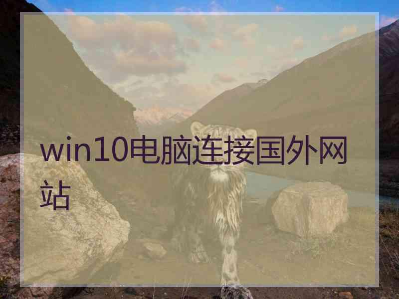 win10电脑连接国外网站