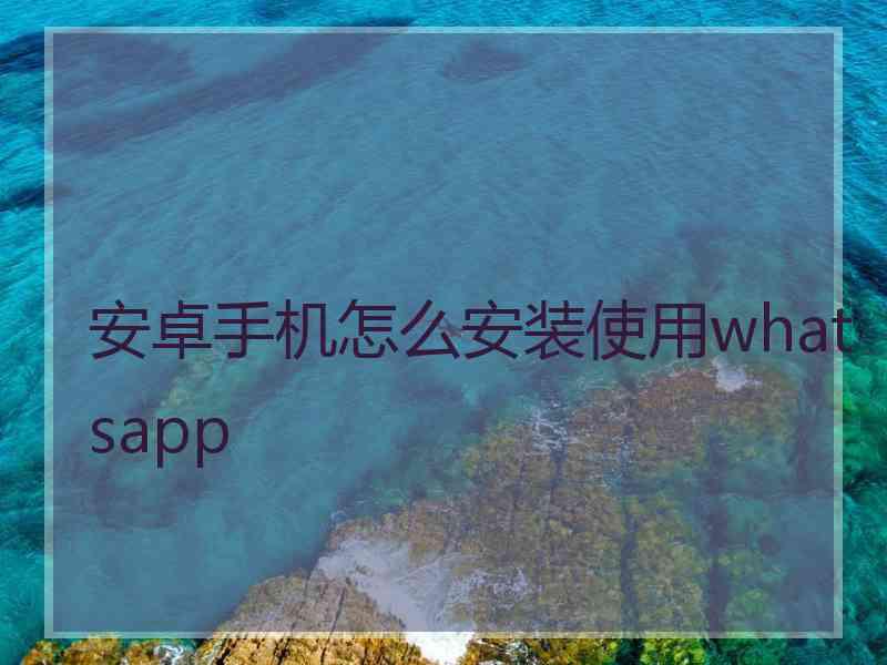 安卓手机怎么安装使用whatsapp