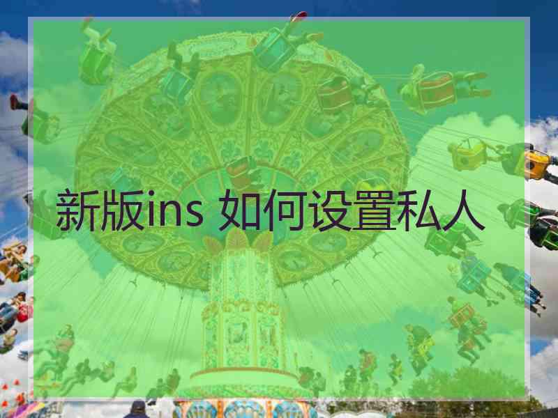 新版ins 如何设置私人