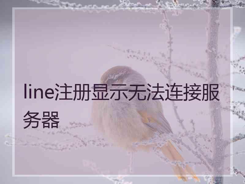 line注册显示无法连接服务器