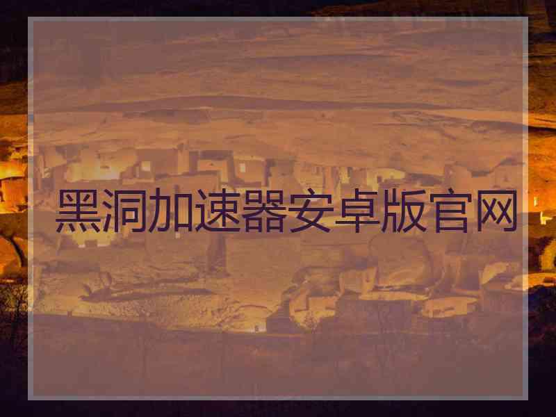 黑洞加速器安卓版官网