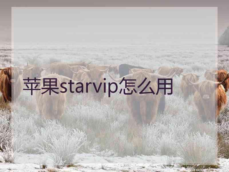 苹果starvip怎么用
