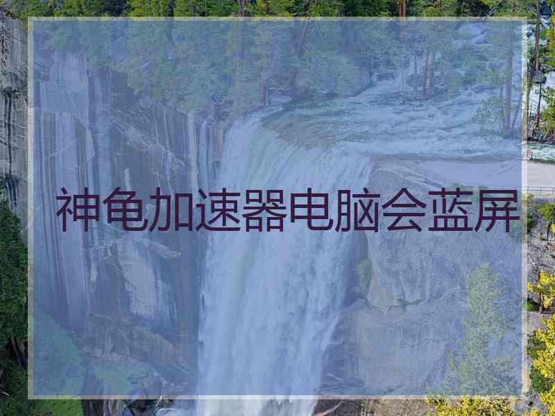 神龟加速器电脑会蓝屏