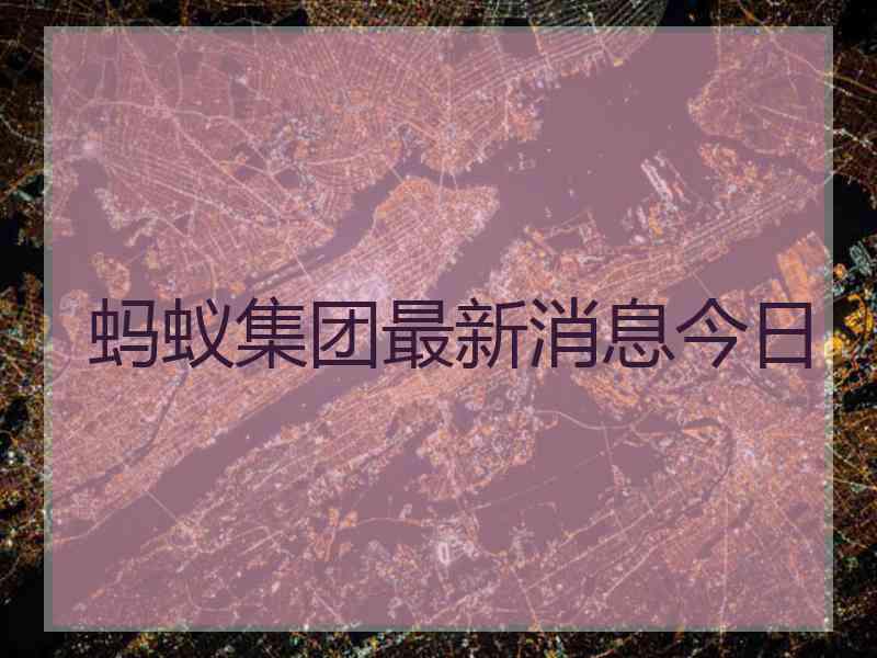 蚂蚁集团最新消息今日