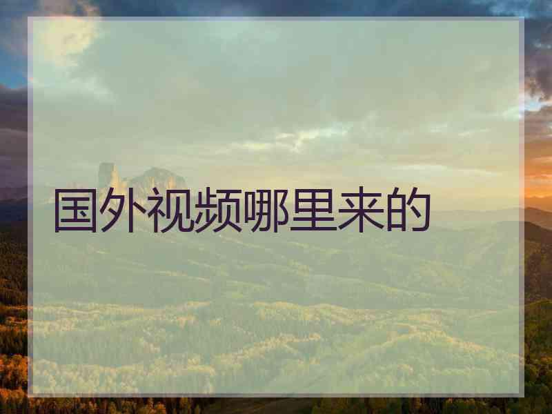 国外视频哪里来的
