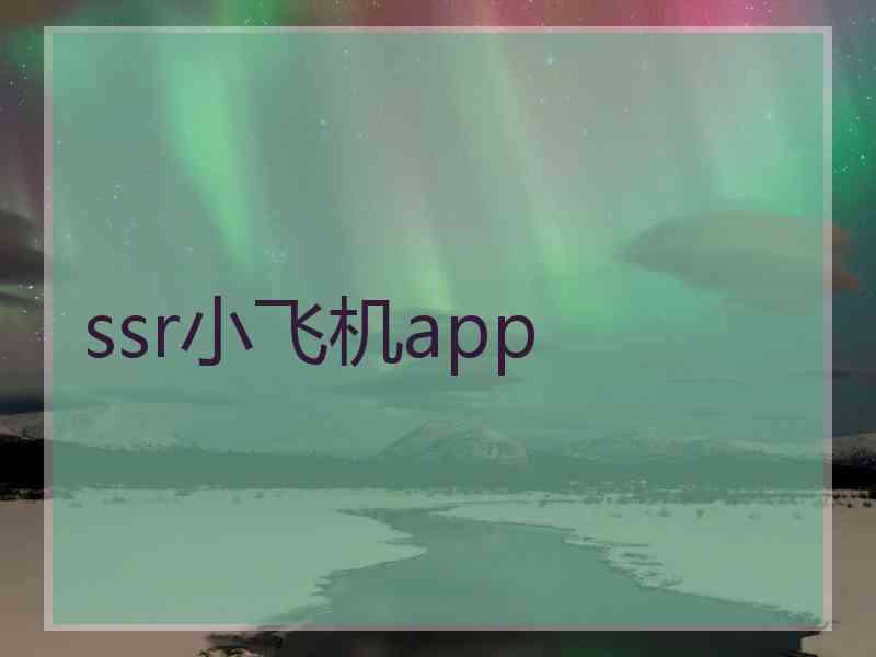 ssr小飞机app