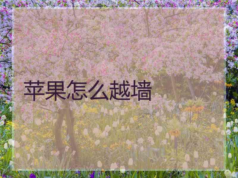 苹果怎么越墙
