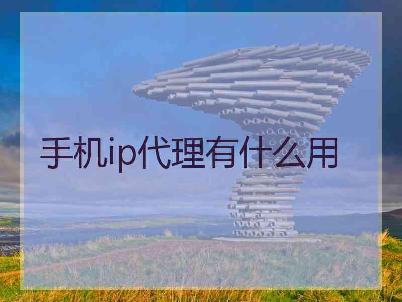 手机ip代理有什么用