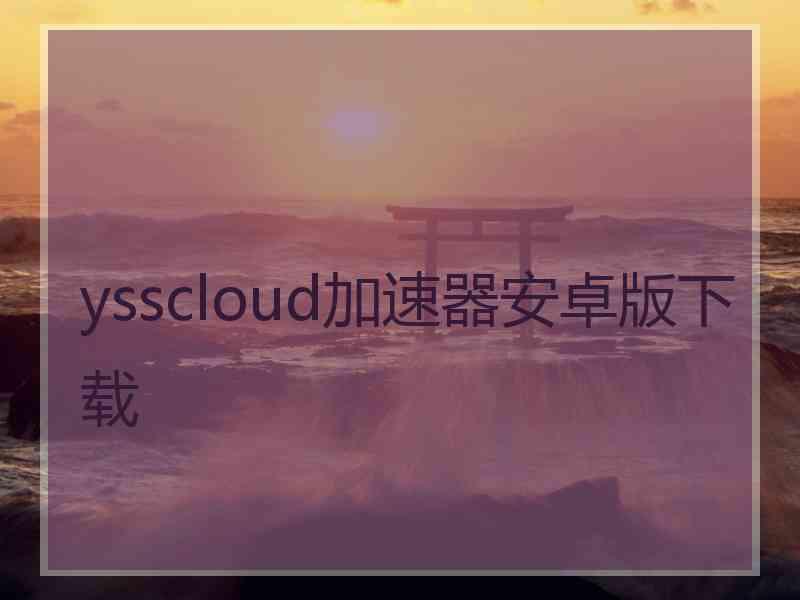 ysscloud加速器安卓版下载