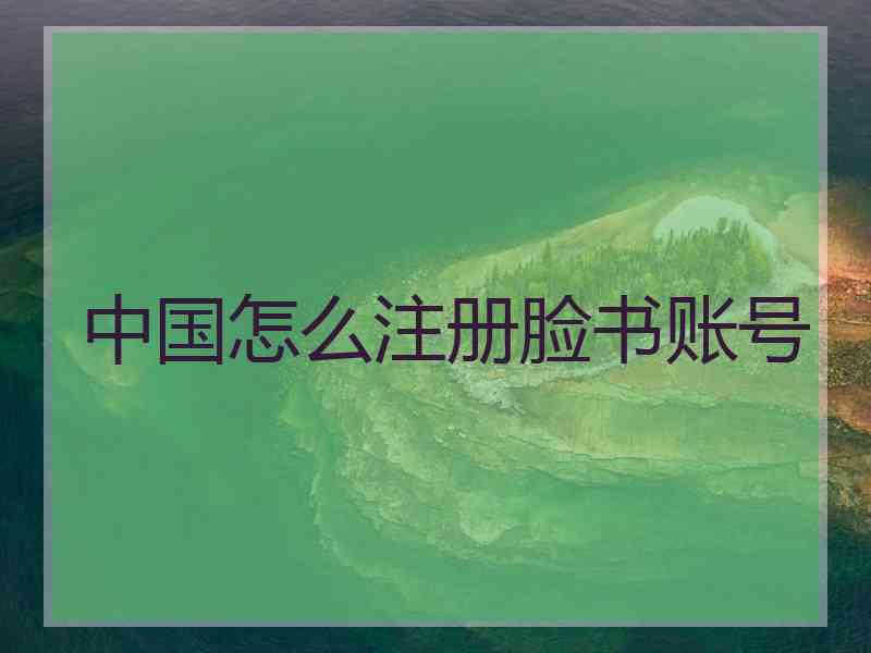中国怎么注册脸书账号
