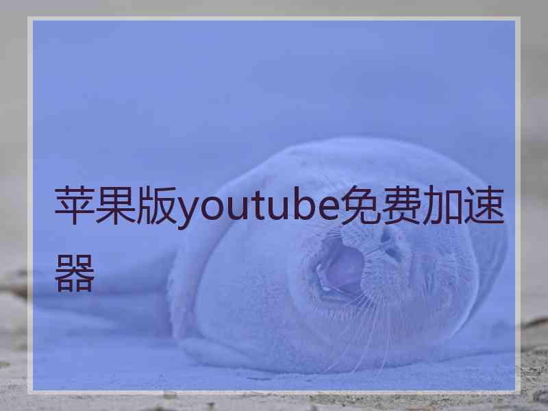 苹果版youtube免费加速器