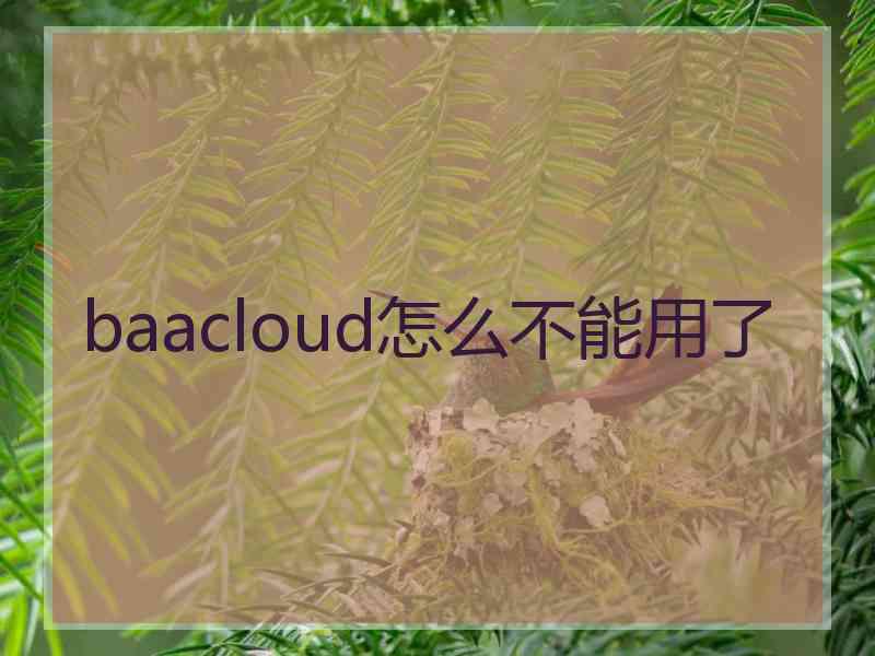baacloud怎么不能用了