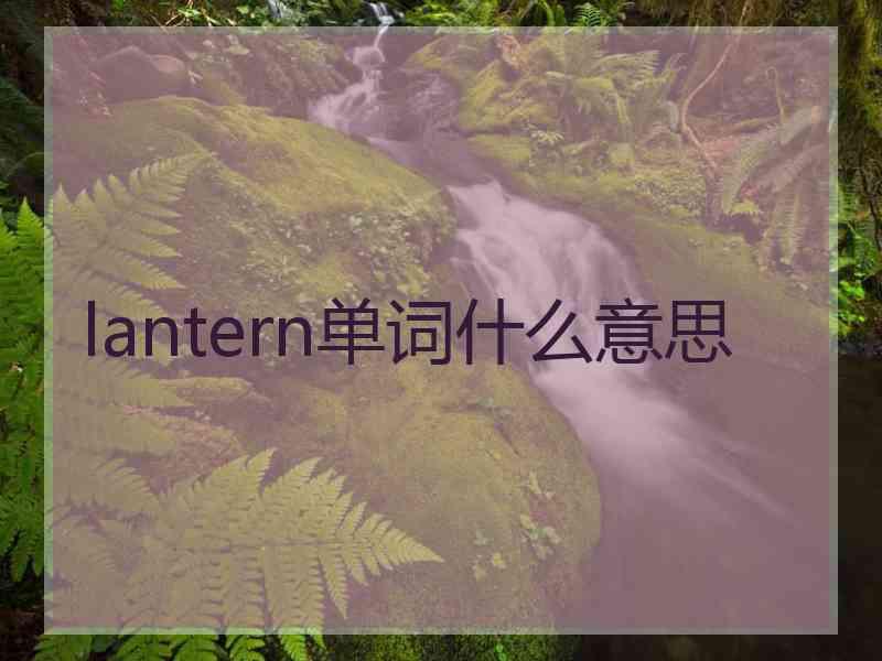 lantern单词什么意思