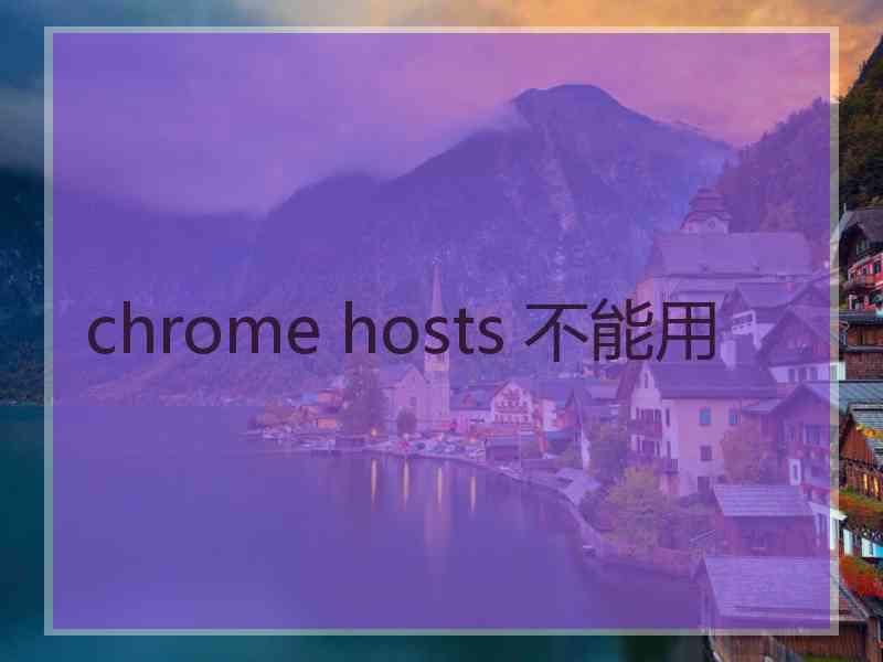 chrome hosts 不能用
