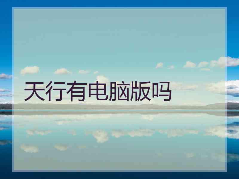 天行有电脑版吗