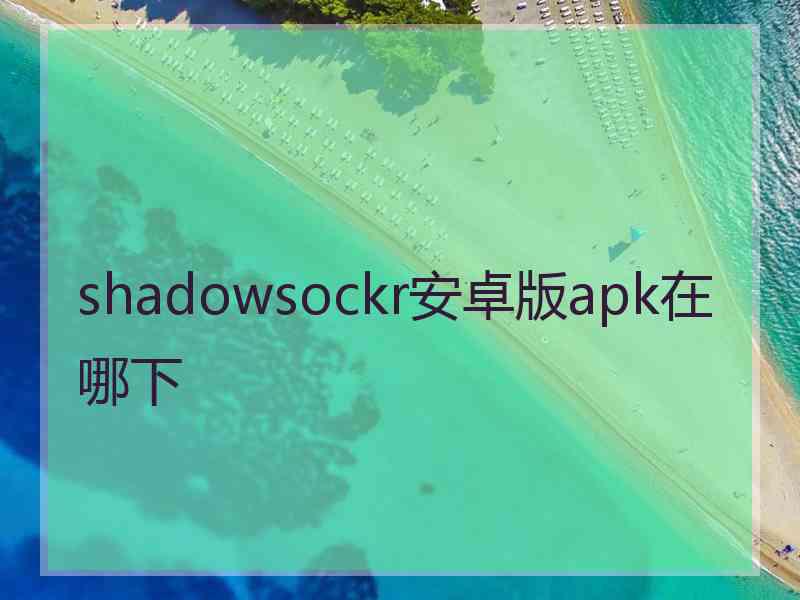 shadowsockr安卓版apk在哪下