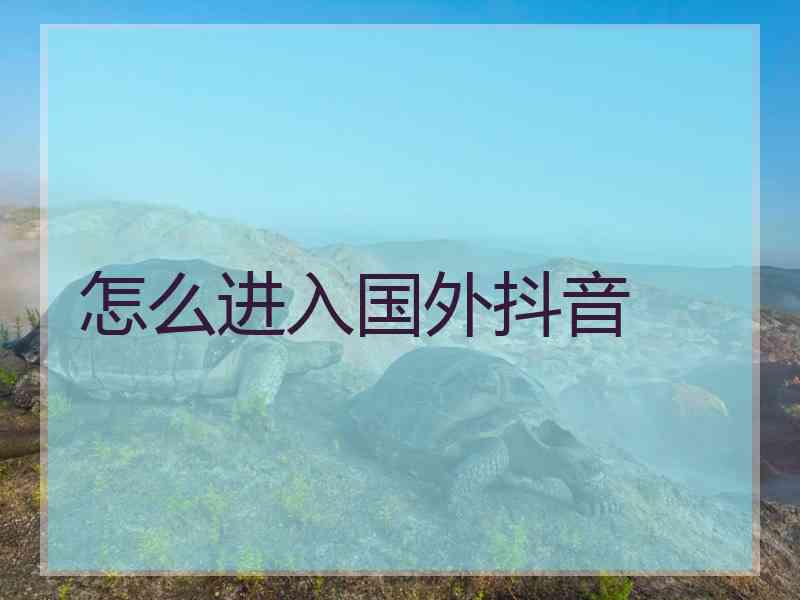 怎么进入国外抖音