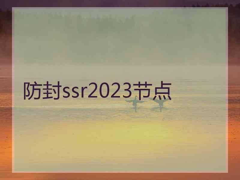 防封ssr2023节点