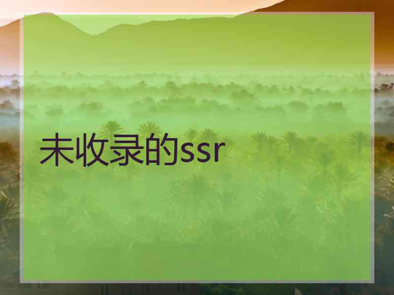 未收录的ssr