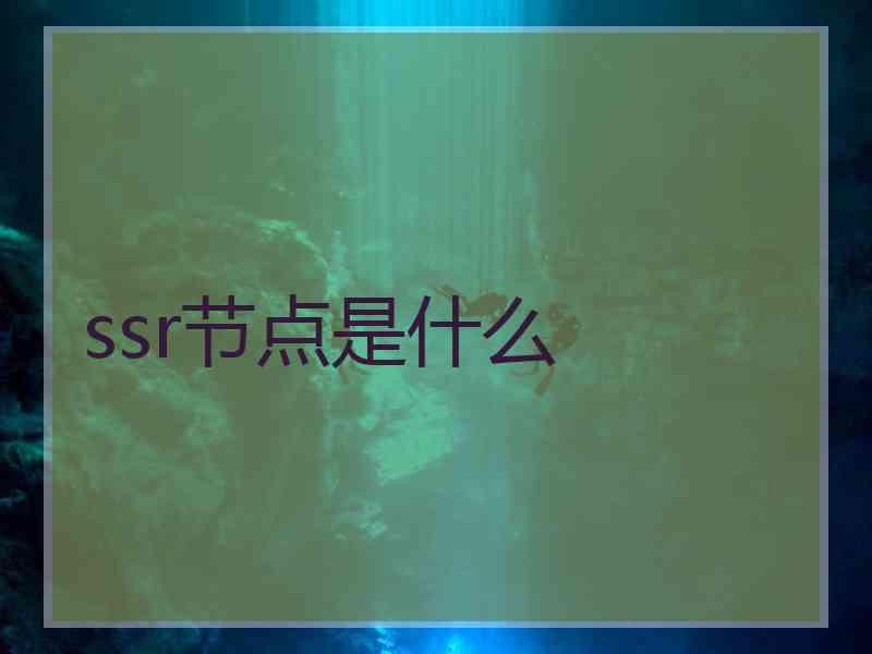 ssr节点是什么