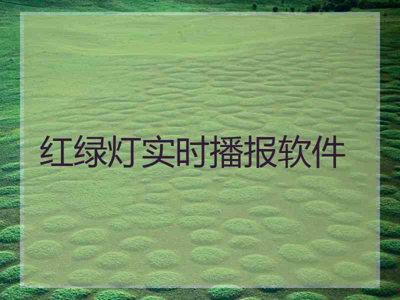 红绿灯实时播报软件