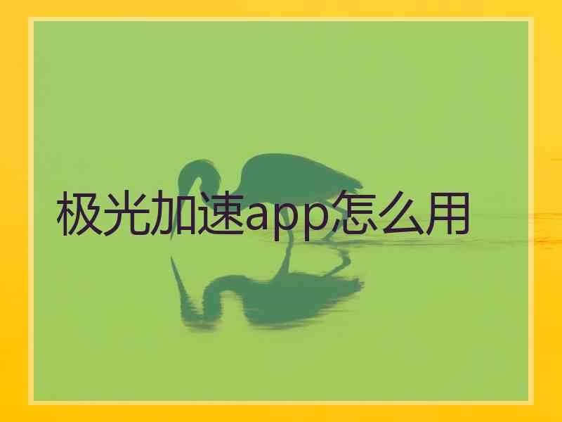 极光加速app怎么用