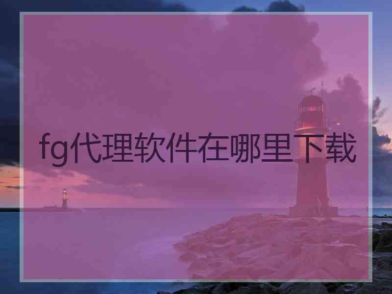 fg代理软件在哪里下载