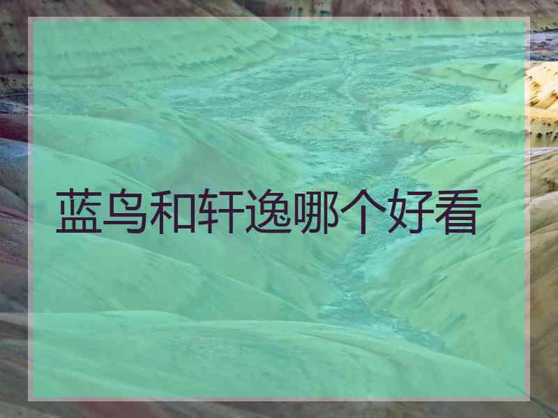 蓝鸟和轩逸哪个好看