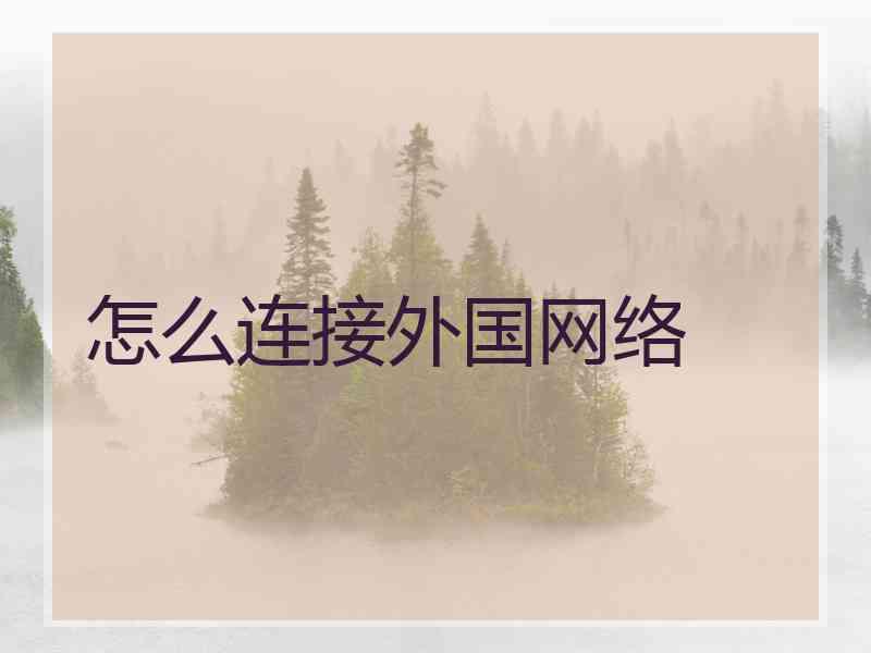 怎么连接外国网络