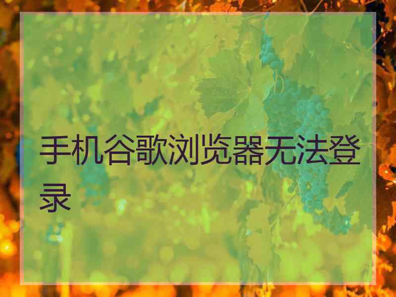 手机谷歌浏览器无法登录