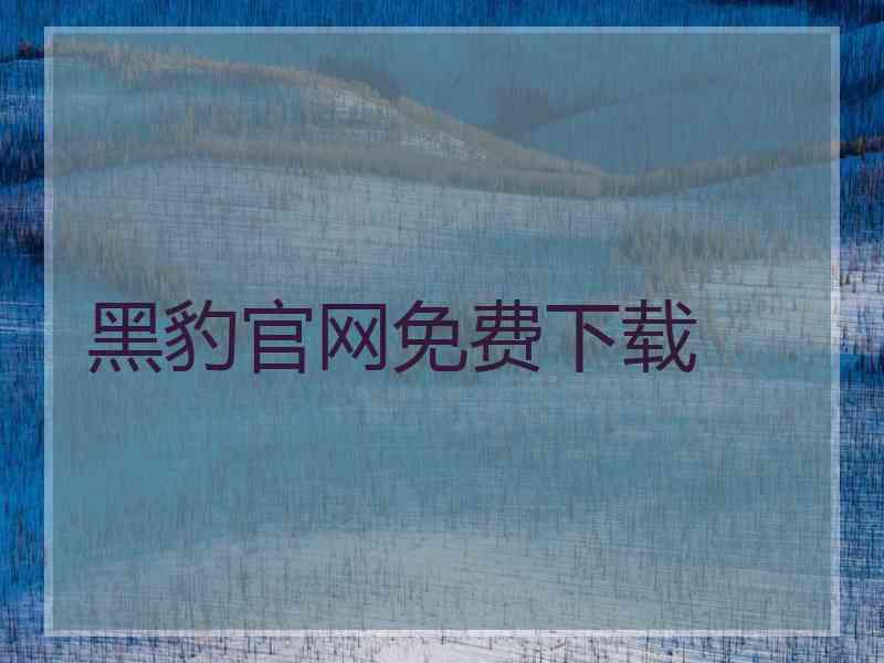 黑豹官网免费下载
