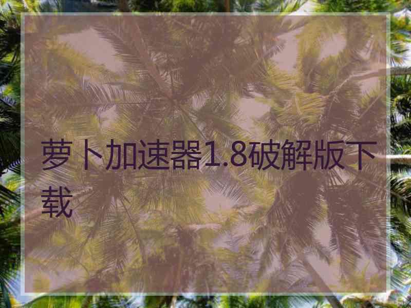 萝卜加速器1.8破解版下载