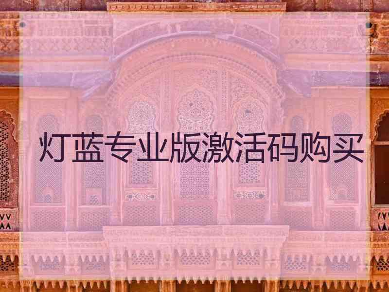 灯蓝专业版激活码购买