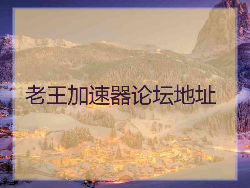 老王加速器论坛地址