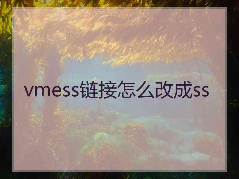 vmess链接怎么改成ss
